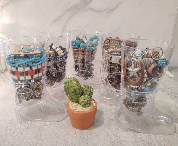 Southwestern Jewelry Lot Jewelry In A Boot Mug - Pre Owned Jewelry