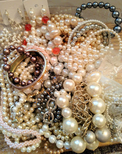 10 Pc Mystery Pearl Jewelry Lot Bulk To Wear or Resell