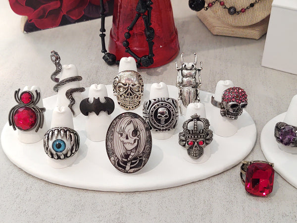 Halloween Lot Spooky Creepy Jewelry Skeleton Trick Or Treat In A Skull Mug