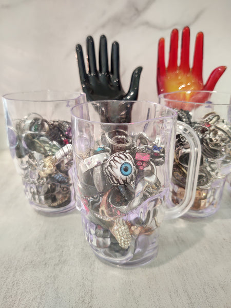 Halloween Lot Spooky Creepy Jewelry Skeleton Trick Or Treat In A Skull Mug